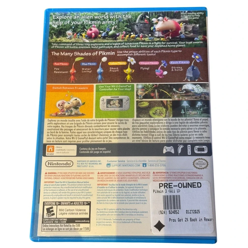 Pikmin 3 Nintendo Wii U Video Game 2013 Strategy Adventure WUP-P-AC3E